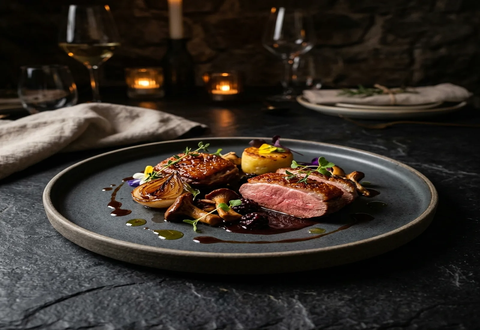 Seasonal plated dish at Maison