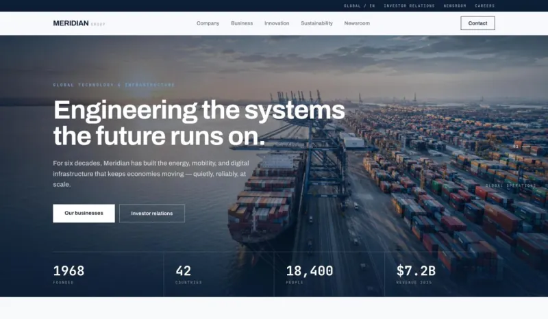 Corporate Homepage preview